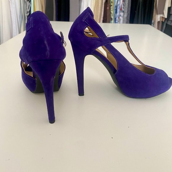 Guess Purple platform suede heels - Picture 6 of 6